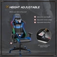 thumbnail image 4 of Vinsetto Gaming Chair with RBG LED Lights and Adjustable Seat Height, Blue, 4 of 9