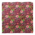 thumbnail image 4 of Bimba Bandanas pour Tête Imprimés en Pure Soie à Feuilles Rouges et Fleurs d'Oléandre Foulard d'Été pour Cou 40 x 80 Pouces, 4 of 6