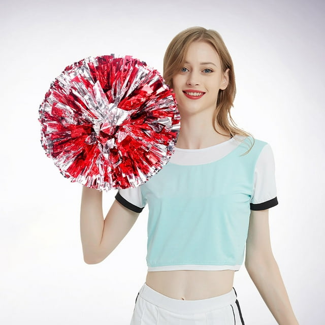 Event & Party Cheerleading Handheld Colorful Flowers for Sports Activities Performance Cheering Supplies Lightweight Round Finger Buckle Design Secure Off for Cheer Teams 2PCS