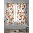 thumbnail image 4 of Spring Floral Curtains 63 Inch Length, Sheer Curtains for Bedroom Living Room Window Colorful Vintage Botanical Butterfly Rod Pocket Voile Drapes Kitchen Curtains Small Half Window 42"x63" 2 Panels, 4 of 6