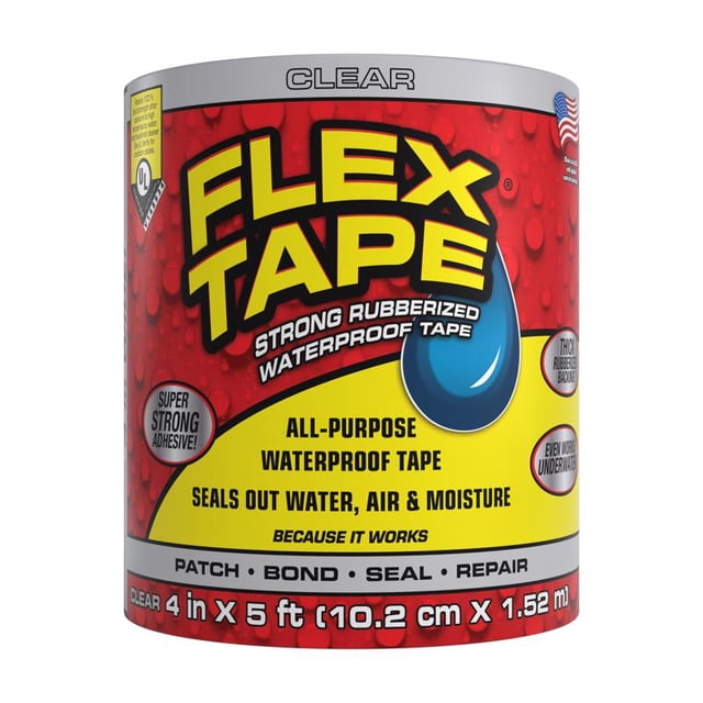 Cinta de reparación impermeable Flex Seal Flex Tape, 10 cm x 1,5 m, transparente