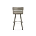 thumbnail image 4 of Amisco Travis 30 In. Swivel Bar Stool - Greige Faux Leather / Grey Metal, 4 of 9