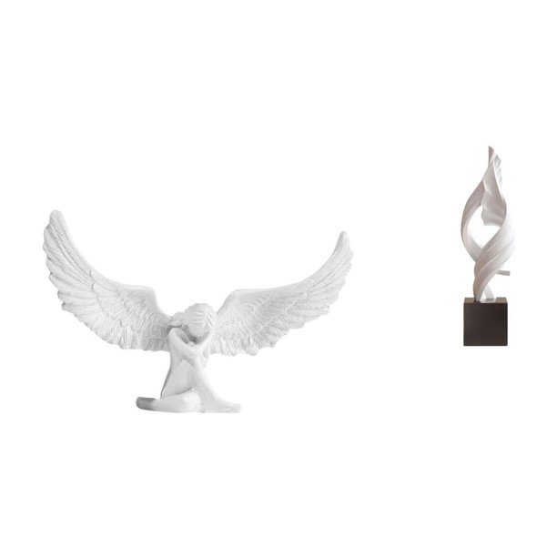 Escultura de ángel,Estatua de ángel para decoración del hogar,manualidades,color blanco,Estatua de arte abstracto,Estatua de arte abstracto Escultura de resina moderna,Colección creativa de