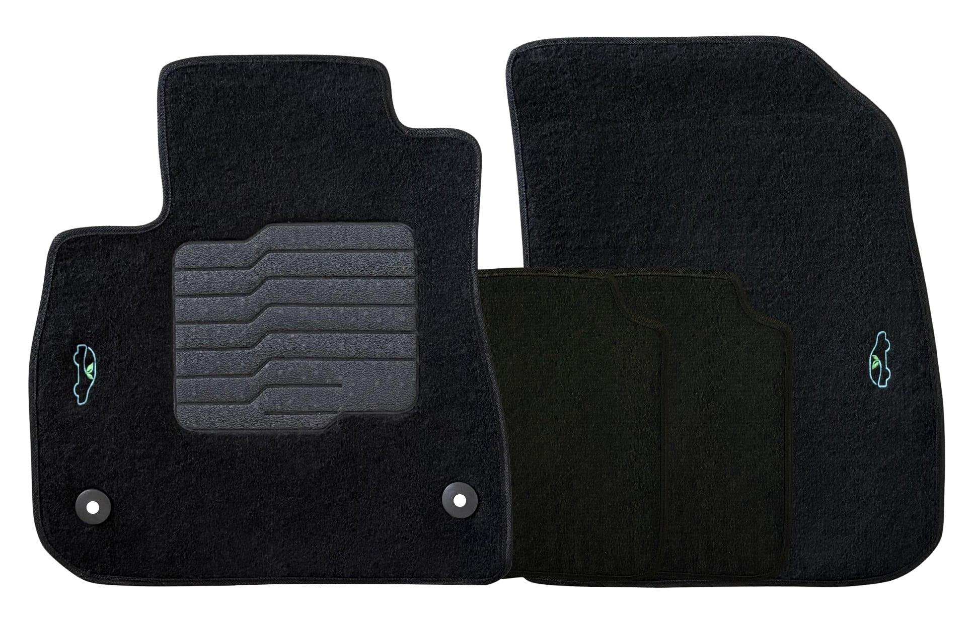 ecoMats Carpet Floor Mats Fit for 2016 to 2025 Chevrolet Malibu, with Driver Non-Slip Heel Pad and Safety Locks, Front and Rear, Black