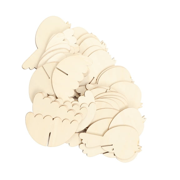 20pcs Wood Bird Cutouts DIY Innovative Stereoscopic Hanging Unfinished Wood Slices with Sisal Rope for Crafts Home Decor