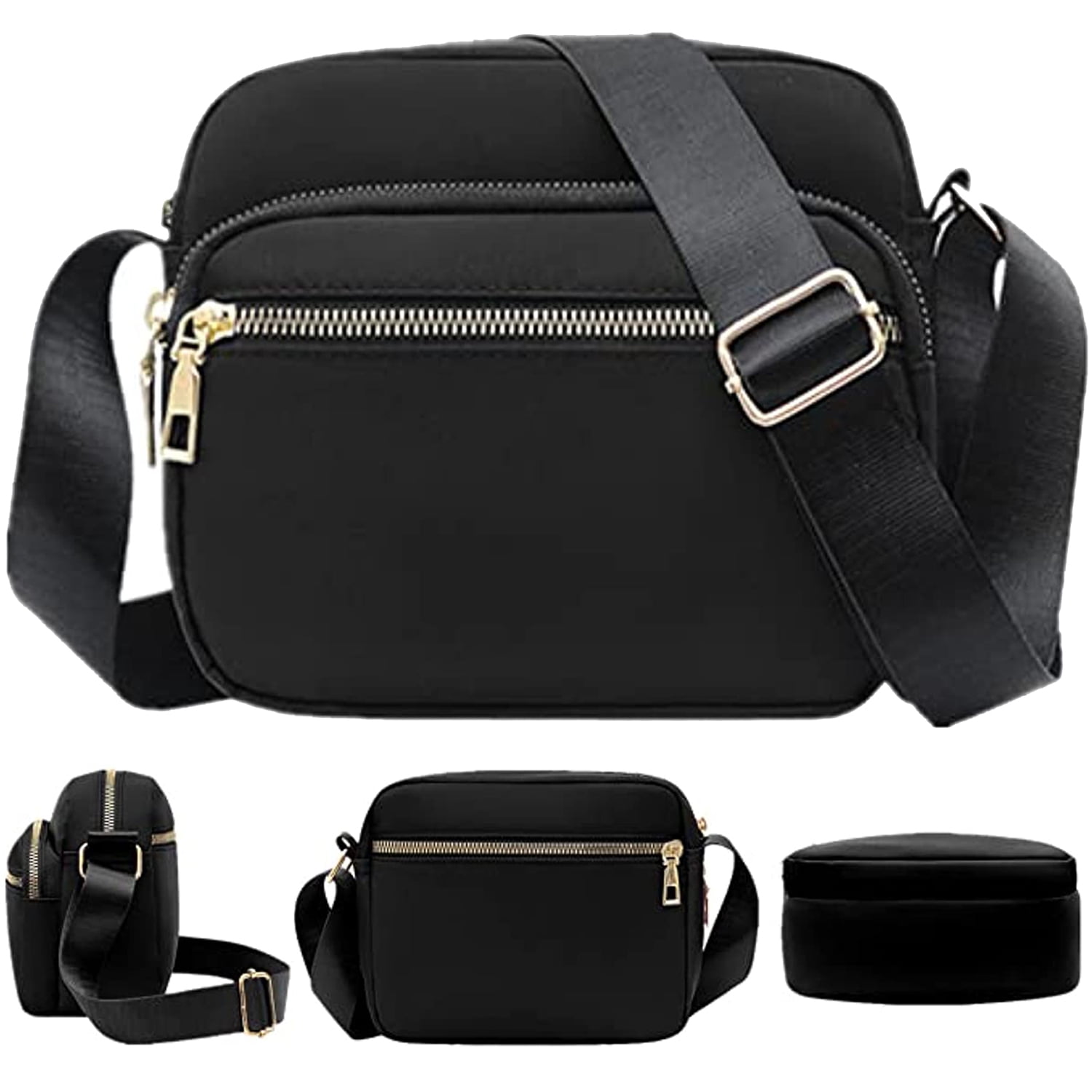 Women's Lightweight Nylon Crossbody Bag - Multiple Pockets, Water-Resistant, Adjustable Strap - View #7