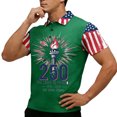 thumbnail image 4 of IWRICH 250TH Anniversary Polo Shirt for Men 250YEARS USA Flag Graphic Tee Short Sleeve Summer Tops Green S, 4 of 4