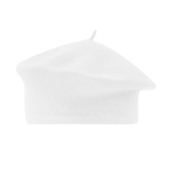Hontri Berets Hats Women on Sale, Women's Solid Color Faux Wool Beret Bud Hat Painter Hat White