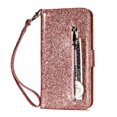 thumbnail image 3 of Case for FOXDOCK Samsung Galaxy S8 Glitter Zipper Wallet Case with Short Hand Strap, 3 of 4