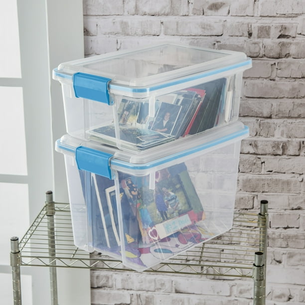 Sterilite 19 Liter Gasket Box, Weather-Resistant Small Clear