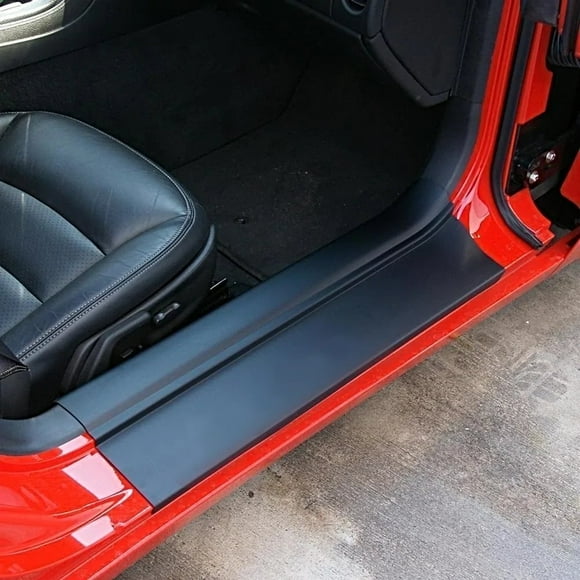 Corvette Door Sill Ease/Protector - Inner Door Sill Guards: 2005-2013 C6, Z06, Grand Sport & ZR1 Black with No Letters