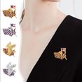 thumbnail image 1 of Broche con La Bandera de Ee.Uu. Uu., Diseño de Cristal Esmaltado, Colores Dorado y Plateado, Elegante Prendedor de Solapa, Accesorio Único para Ropa, Bufandas, Bolsos, Sombreros, Día de Los Caídos, D, 1 of 6