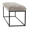 thumbnail image 4 of Joaquin Rectangular Bench Cream White Velvet  Upholstered Hand Woven, 4 of 7