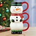 thumbnail image 3 of Collections Etc 3-Piece Stackable Snowman Ceramic Mug Set, 3 of 3