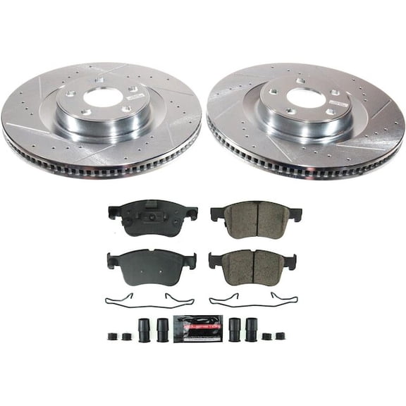 Front Brake Pad and Rotor Kit - Compatible with 2022 - 2024 Ford Maverick - Power Stop