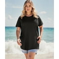 thumbnail image 4 of TIYOMI Plus Size Black Tops For Women Summer Round Neck Short Sleeve Shirts Pocket Solid Tunic Tops Casual Long Tops Blouses Loose Fit T-Shirts XL 14W 16W, 4 of 6