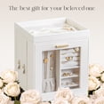 thumbnail image 2 of Casegrace 360° Rotatable Jewelry Box With Built-in Expandable Mirror, Side Storage Compartments With Clear Flip Window, Dual Pull-out Side Drawers Orgaznier for Rings, Earrings, Necklaces, 2 of 9