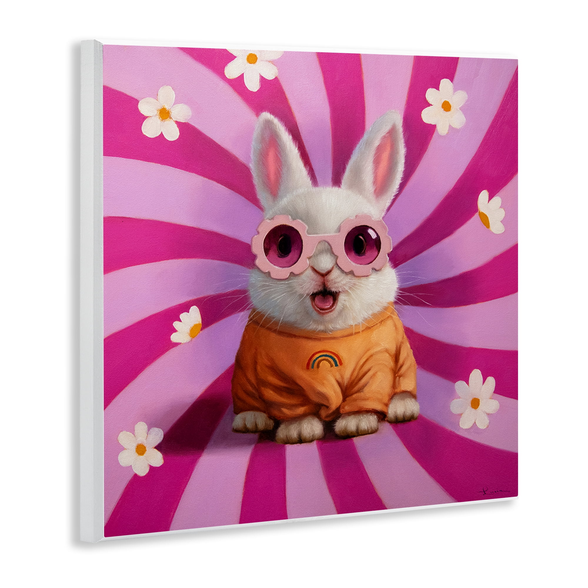 Stupell Industries Good Vibes Only Rabbit Wall Plaque Art, design by Lucia Heffernan