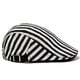 thumbnail image 2 of Gorra plana de algodón o mezclilla a rayas en blanco y negro para hombre, 2 of 4