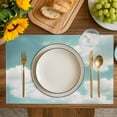 thumbnail image 3 of Placemat White Cloud Blue Sky Placemats for Dining Table Retro Style Washable Table Mats for Party Kitchen Dining Decoration, 3 of 7
