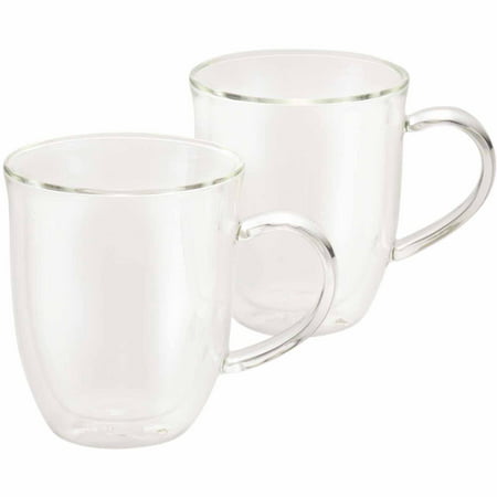 BonJour Coffee 2-Piece Insulated Glass Latte Cup