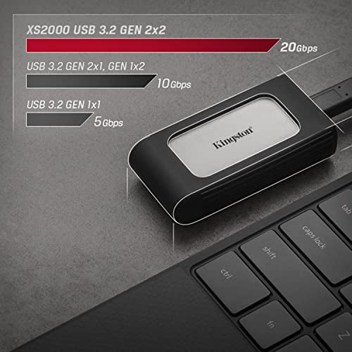Kingston XS2000 - SSD - 2 To - Externe (portable) - USB 3.2 Gen 2x2 (Connecteur USB-C)