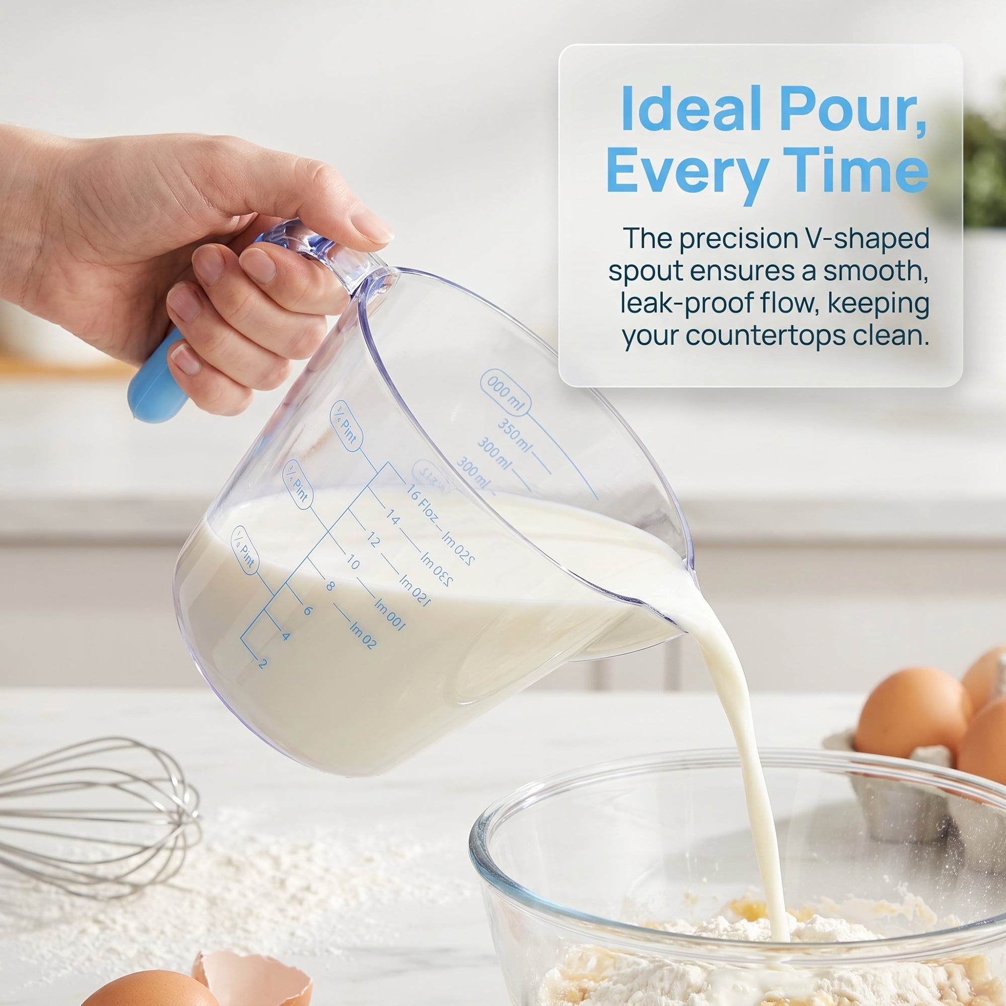 Unique Bargains Measuring Cup PS Material for Wet Ingredients Blue 400ml