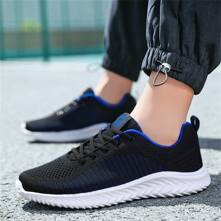 

HIBRO Men Shoes Summer Large Size Lightweight Lace Up Mesh Outdoor Sneakers Non Slip Casual Running Shoes