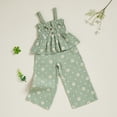 thumbnail image 4 of Gubotare Girls Fashion Outfits Baby 2-Piece Set Short Sleeve Shirt and Pants Bundle for Infants and Babies 4T 5T (Light Green,4-5 Years), 4 of 8