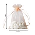 thumbnail image 3 of Efavormart 50PCS PEACH Organza Gift Bag Drawstring Pouch Wedding Favors Bridal Shower Treat Jewelry Bags - 4"x6", 3 of 8