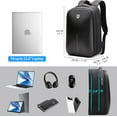 thumbnail image 3 of FENRUIEN  Expandable Hard Shell Water Resistant USB Charging Port 15.6 Inch Gaming Laptop Backpack Black, 3 of 7