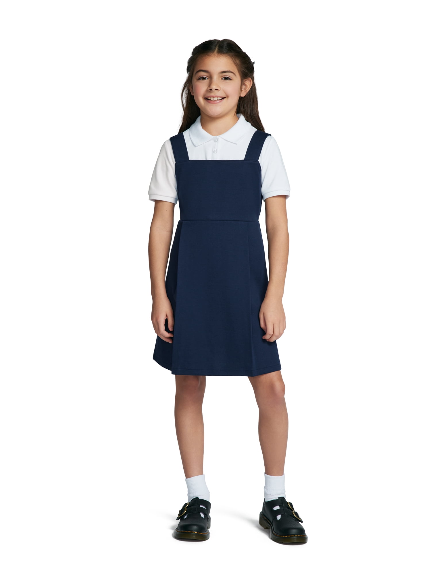 Wonder Nation Girls School Uniform Knit Jumper Dress, Sizes 4-16