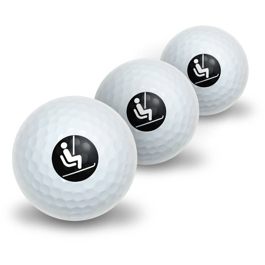 Skiing Ski Lift Novelty Golf Balls, 3pk by Graphics and More