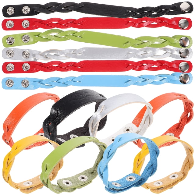 Pulsera trenzada de 14 piezas, pulsera grabada, pulsera grabada en blanco, pulsera artesanal