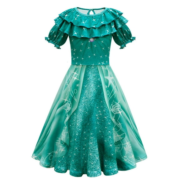 Girls Mermaid Princess Costume with Bag Cloak Birthday Party Cosplay
