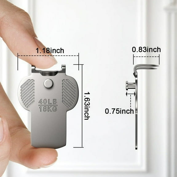 Yooshoverk Picture Hanging Hooks & Claw Mounts Set of 5 - Heavy Duty Metal Wall Hangers for Frames, Mirrors, Art - No Nail Damage, Adjustable Tension - Home Decor Installation Kit