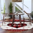 thumbnail image 4 of Happy Valentine's Washable Round Area Rug 8 ft, Day Buffalo Plaid Love Heart Wood Grain , Soft Non Slip Rugs Stain Repellent Indoor Felt Carpet for Living Dining Room Bedroom Home Office, 4 of 9