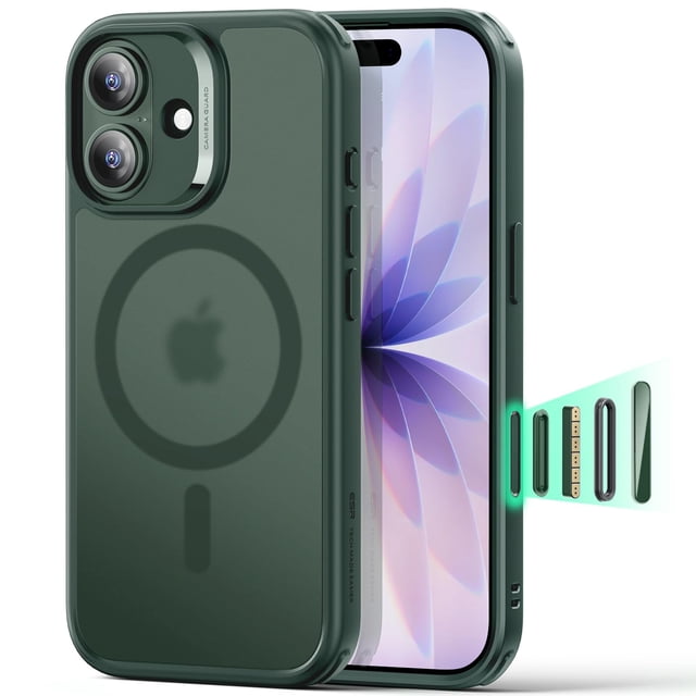 Funda ESR para iPhone 17 con MagSafe, resistente a impactos, verde militar