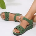 thumbnail image 4 of Domuza Womens Orthopedic Sandals Arch Support Summer Flat Sandals Wide Width Non Slip Slip on Beach Slippers Comfort 2026 Foam Shoes Army Green 7（EU-38）, 4 of 7