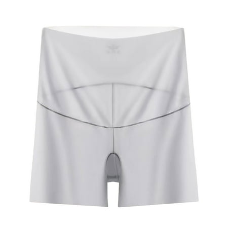 Mashaouyo Maternity Trousers Large Size Ice Silk Summer Thin Models High Waisted Belly Support Anti Glare Panties for Women