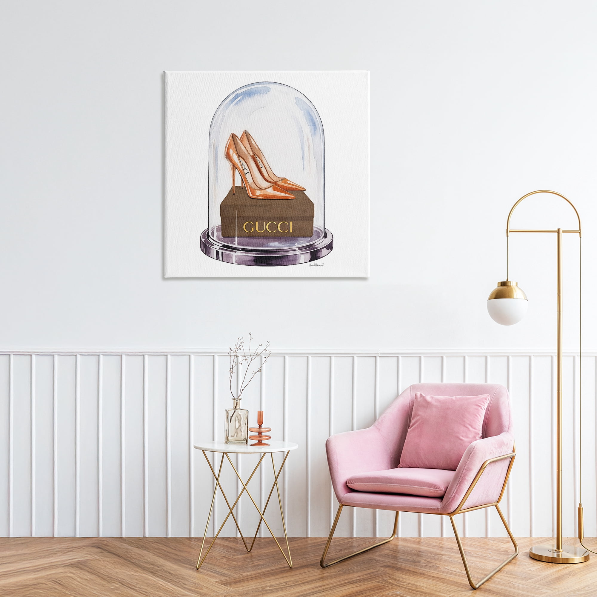 Stupell Industries Satin Heels in Bell Jar Canvas Wall Art, design by Amanda Greenwood