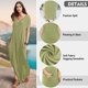 thumbnail image 4 of Vestido a juego con cuello en V, casual, holgado, manga corta, maxi con bolsillo, 4 of 4