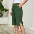 thumbnail image 4 of Livrdious Bermuda Shorts for Women High Waisted Wide Leg Loose Fit Shorts Womens Summer Linen Shorts with Pockets, Knee Length, S–5X, 4 of 7