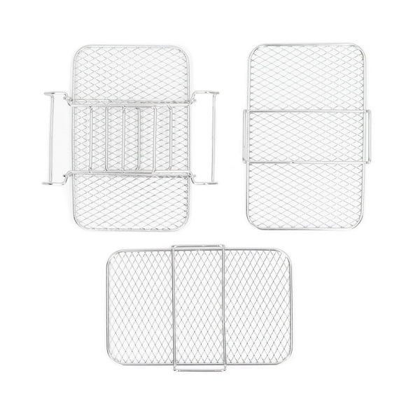 Stackable Baking Rack,3PCS 19x12cm Fryer Baking Grill Rack Stainless Steel Grill Rack High-End Performance