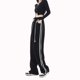 thumbnail image 4 of Pantalones vaqueros de pierna ancha de estilo deportivo Retro, Jeans ajustados de cintura alta a rayas, pantalones deportivos de ocio, diseño elástico de moda, 2024, 4 of 5