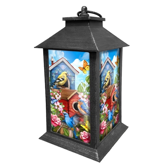 Briarwood Lane Spring Lantern 13.5" x 5.5" x 5.5" Floral Birdhouses For Spring Lantern