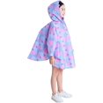 thumbnail image 2 of Poncho de Pluie pour Enfants Veste à Capuche Imperméable, Géométrique Rose, m, 2 of 5