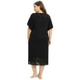 thumbnail image 3 of EFINNY Women's Plus Size Nightgowns Short Sleeve Lace Panels Sleepwear Round Neck Flutter Sleeve Nightwear Soft Homewear, 3 of 7