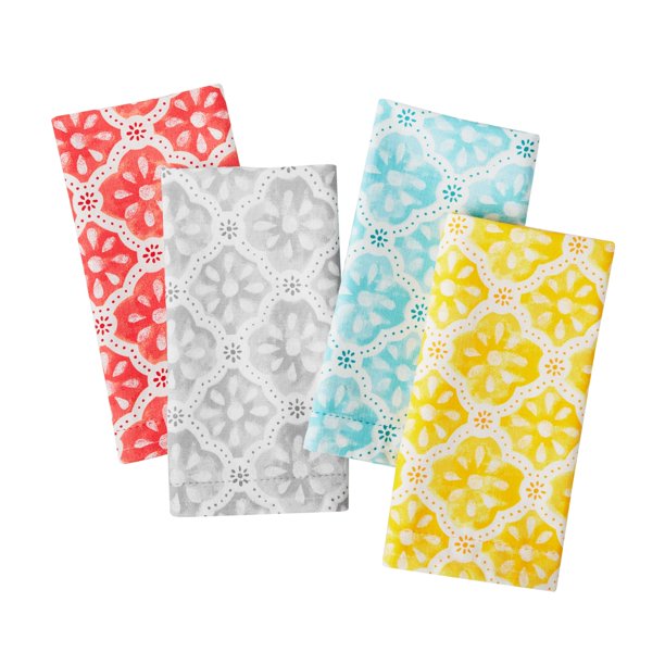 The Pioneer Woman Washy Trellis Fabric Napkins, Multicolor, 20" x 20