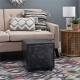 thumbnail image 2 of Linon Merit Leather Upholstered Ottoman in Gray, 2 of 12